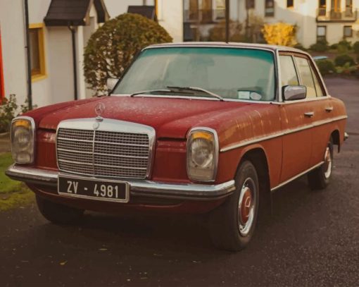 Old Red Mercedes Benz Car paint by numbers