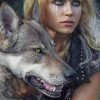 Viking Women With Wolf paint by numbers