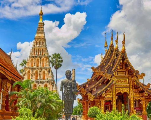 Wat Chedi liam Thailand paint by numbers