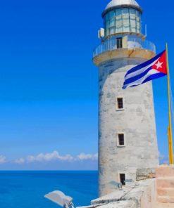 Cuba Beach Lighthouse paint by numbers