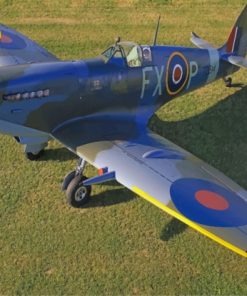 Fighter Airplane Super marine Spitfire RAF British paint by numbers
