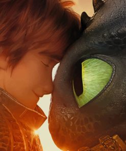 Hiccup Horrendous With Dragon Cartoon paint by numbers