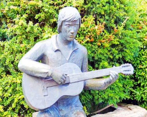 Musician With Guitar Statue paint by numbers
