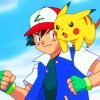 Pokemon Ash And Pikachu paint by numbers