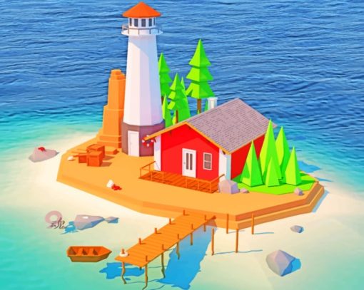 Small Animated Island paint by numbers