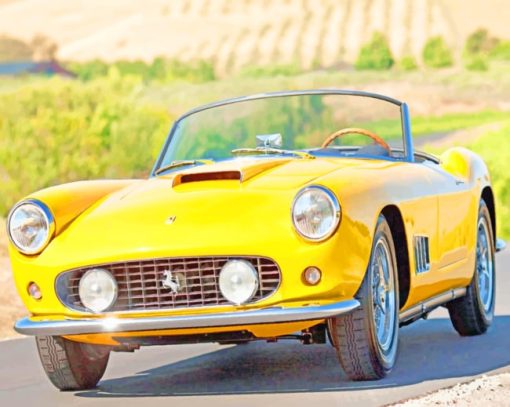 Classic Yellow Vintage Car paint by numbers