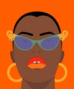 African Girl With Glasses Illustration paint by numbers