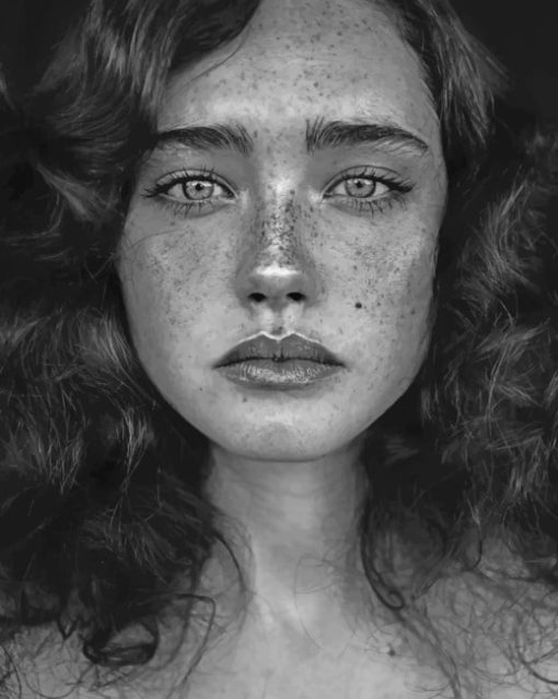 Beautiful Girl With Freckles paint by numbers