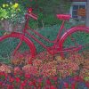 Red Bicycle And Flowers paint by numbers