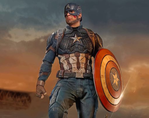 Captain America Shield Saver paint by numbers