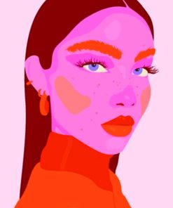 Girl Face Illustration paint by numbers