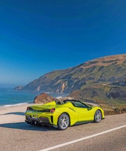Green Ferrari 488 paint by numbers