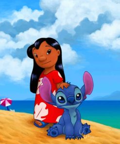 Lilo Stitch At The Beach paint by numbers