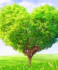 Love Heart Tree paint by numbers