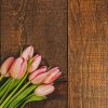 Pink Tulips On Wood Texture paint by numbers