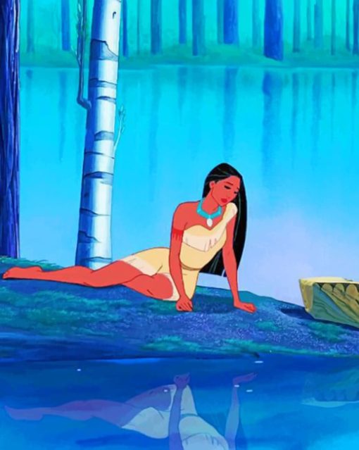 Pocahontas Behind The River paint by numbers
