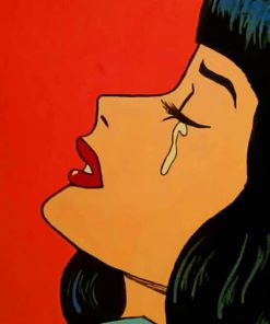 Pop Art Crying Girl paint by numbers