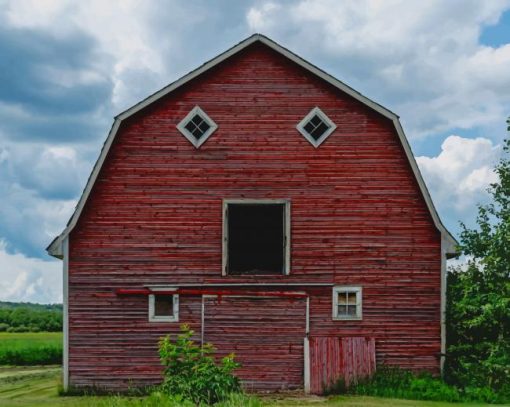Red Wooden Barn paint by numbers