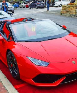 Red Lamborghini Huracan paint by numbers