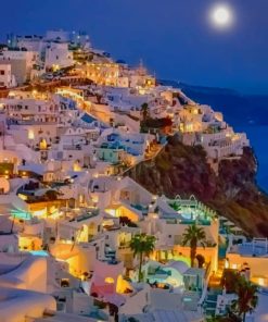 Santorini At Night paint by numbers