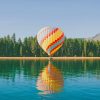 Yellow Red Hot Air Balloon paint by numbers