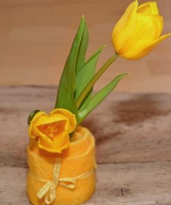 Yellow Tulips Decoration paint by numbers