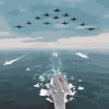 Aircraft Carriers On Ocean paint by numbers