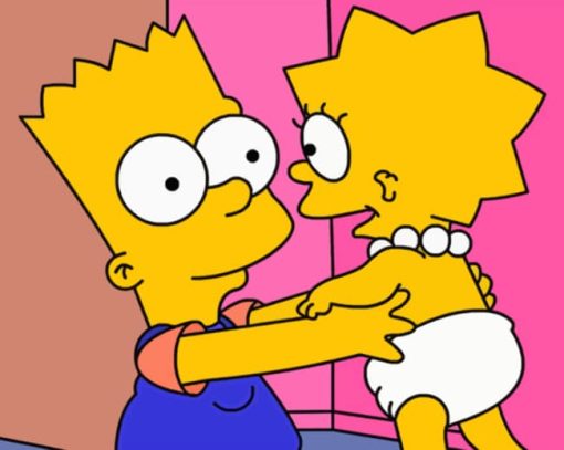 Bart And Little Lisa Simpson paint by numbers