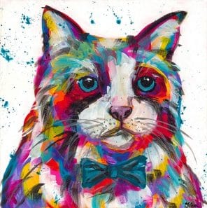 colorful cat splatter paint by numbers