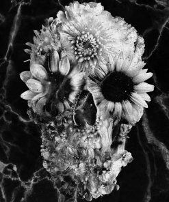Floral Skull Marble Paint by numbers