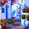 Santorini Flower Path paint by numbers