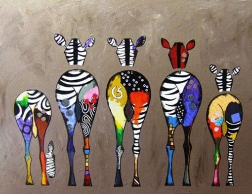 Zebra Bottoms paint by numbers