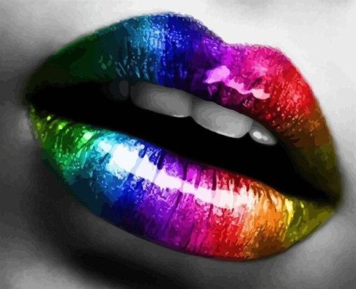 Lips Colorful paint by numbers