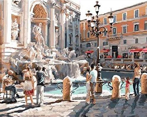 Trevi Fountain At Rome paint by numbers