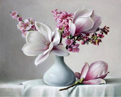 White Flowers Paint By Numbers
