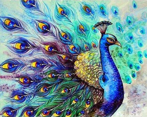 Colorful Peacock paint by numbers