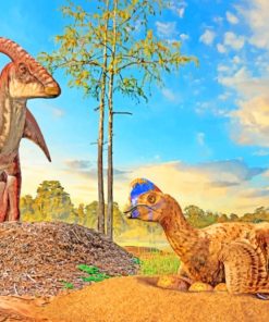 Dinosaurs In Their Nest paint by numbers