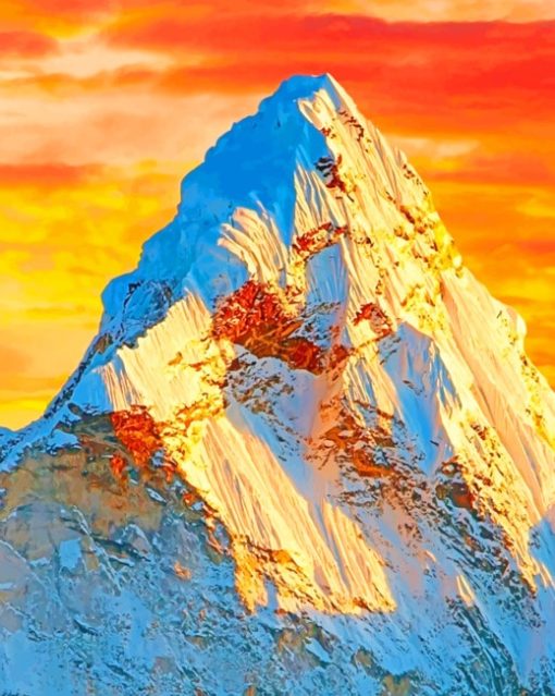 Himalayas At Sunset paint by numbers