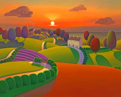 Paul Corfield Road In The Hills paint by numbers