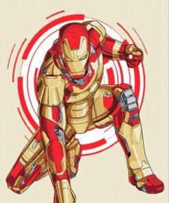 Iron Man Gold paint by number