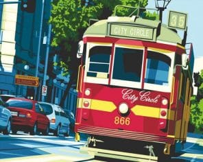 Melbourne Circle Tram paint by numbers