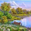 Daisies Lake Scenery paint by numbers