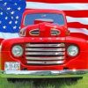 Old Truck And Flag paint by numbers