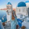 Blondy In Santorini Greece paint by numbers