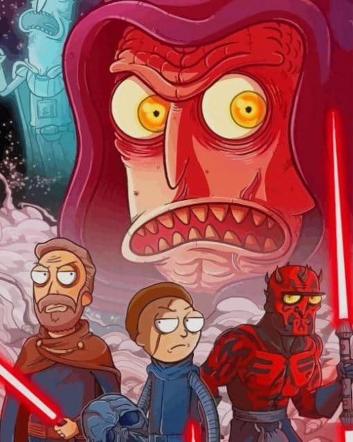 Rick And Morty Star Wars paint by numbers