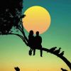 Couple On Tree Silhouette Paint by numbers