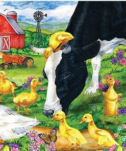 Cow And Chicks Paint by numbers