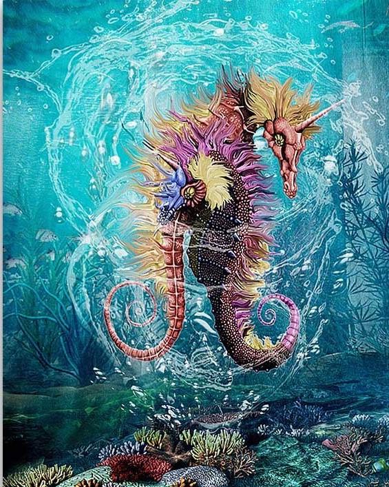 Unicorn Seahorse Paint by numbers