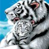 White Tiger With His Cub Paint by numbers