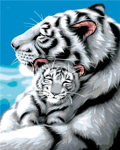 White Tiger With His Cub Paint by numbers
